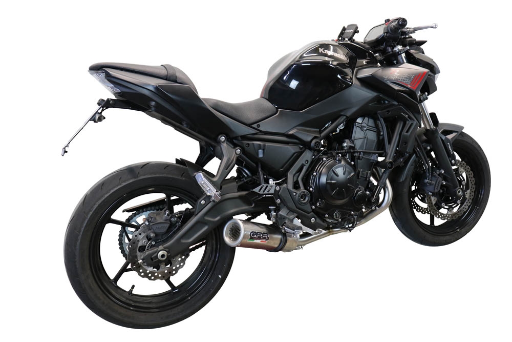 Esapament GPR compatibil cu Kawasaki Z 650 2017 Sistem complet de evacuare legal omologat, inclusiv db killer și catalizator detașabil,M3 Inox 