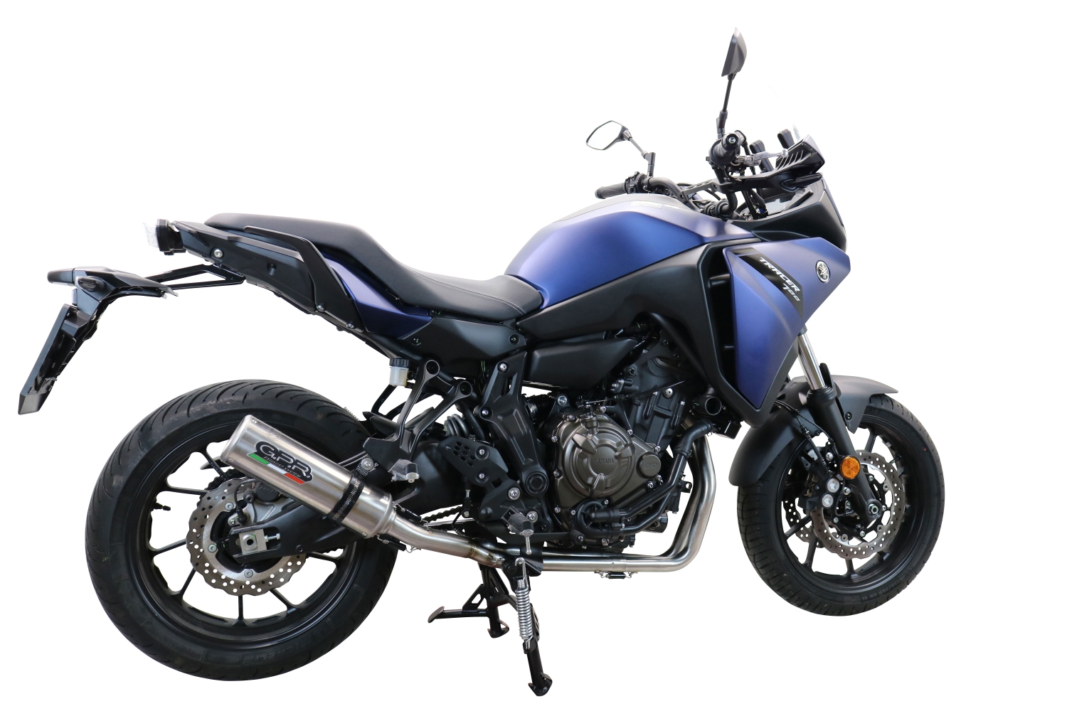 Esapament GPR compatibil cu Yamaha Tracer 700 2020 Sistem complet de evacuare legal omologat, inclusiv db killer și catalizator detașabil,M3 Inox 