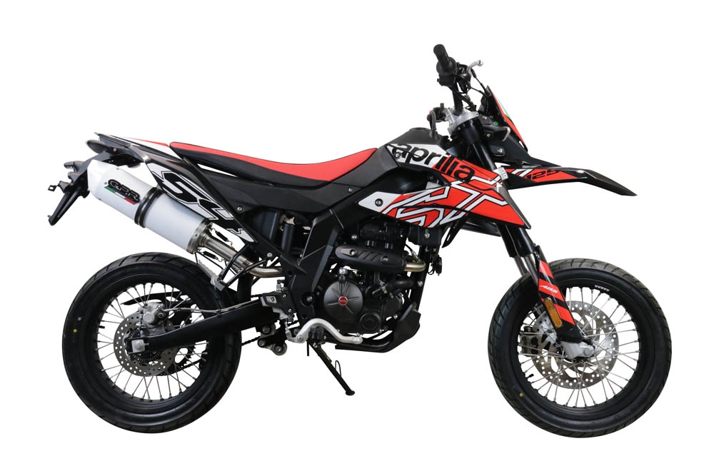 Exhaust compatible with Aprilia Rx 125 2021-2024, Albus Evo4, Homologated legal slip-on exhaust including removable db killer, link pipe and catalyst