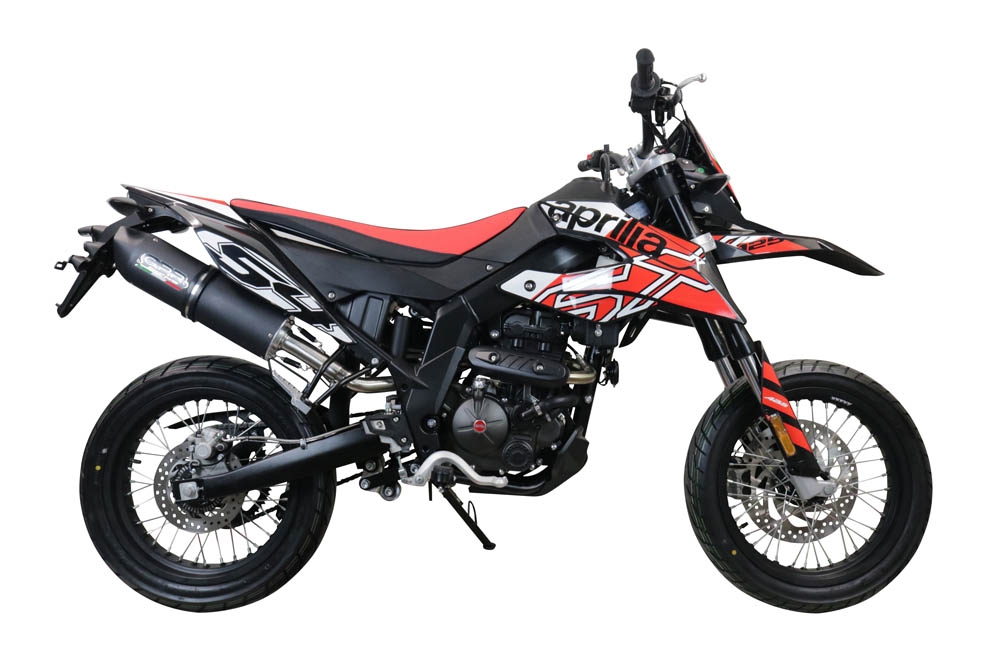 Esapament GPR compatibil cu Aprilia Rx 125 2021 Evacuare slip-on omologata, inclusiv db killer detașabil, cot de legătură și catalizator,Furore Evo4 Nero