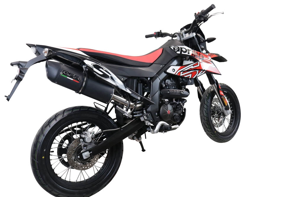 Esapament GPR compatibil cu Aprilia Rx 125 2021 Evacuare slip-on omologata, inclusiv db killer detașabil, cot de legătură și catalizator,Furore Evo4 Nero