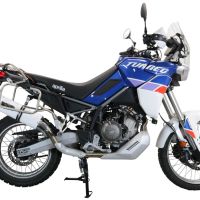 Exhaust compatible with Aprilia Tuareg 660 2021-2024, Albus Evo4, Homologated legal slip-on exhaust including removable db killer and link pipe