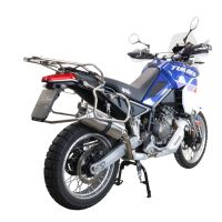 Exhaust compatible with Aprilia Tuareg 660 2021-2024, Dual Inox, Homologated legal slip-on exhaust including removable db killer and link pipe
