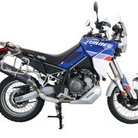 Exhaust compatible with Aprilia Tuareg 660 2021-2024, Furore Evo4 Nero, Homologated legal slip-on exhaust including removable db killer and link pipe