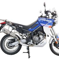 Esapament GPR compatibil cu Aprilia Tuareg 660 2021 Evacuare slip-on omologata, inclusiv db killer detașabil și cot de legătură,New Grand Prix Evo Titanium