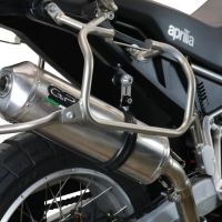 Esapament GPR compatibil cu Aprilia Tuareg 660 2021 Evacuare slip-on omologata, inclusiv db killer detașabil și cot de legătură,Satinox 