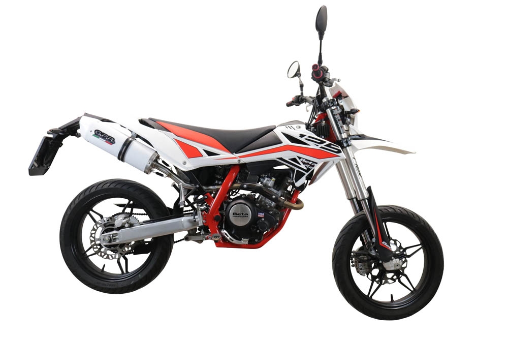 Exhaust compatible with Beta RR 125 4T Enduro 2019-2020, Albus Evo4, Homologated legal slip-on exhaust including removable db killer, link pipe and catalyst