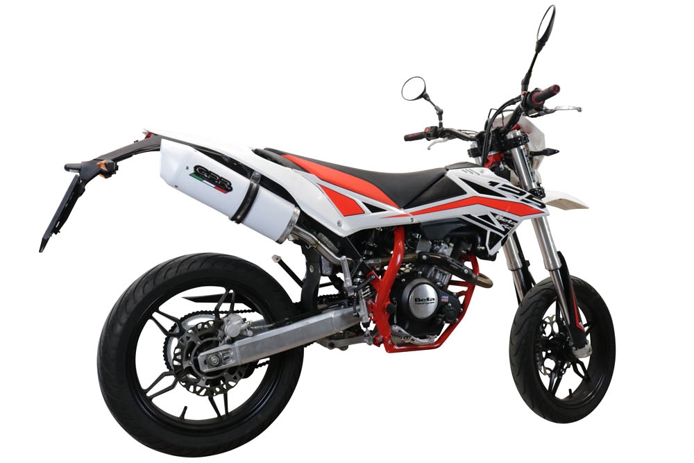 Exhaust compatible with Beta RR 125 4T Enduro 2019-2020, Albus Evo4, Homologated legal slip-on exhaust including removable db killer, link pipe and catalyst
