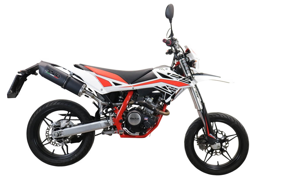 Esapament GPR compatibil cu Beta RR 125 4T Enduro 2019 Evacuare slip-on omologata, inclusiv db killer detașabil, cot de legătură și catalizator,Furore Evo4 Nero