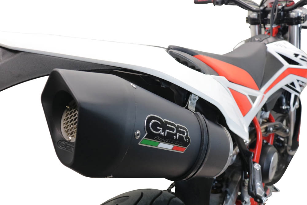 Esapament GPR compatibil cu Beta RR 125 4T Enduro 2019 Evacuare slip-on omologata, inclusiv db killer detașabil, cot de legătură și catalizator,Furore Evo4 Nero