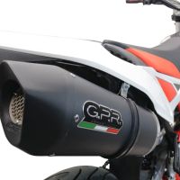 Esapament GPR compatibil cu Beta RR 125 4T Enduro 2019 Evacuare slip-on omologata, inclusiv db killer detașabil, cot de legătură și catalizator,Furore Evo4 Nero