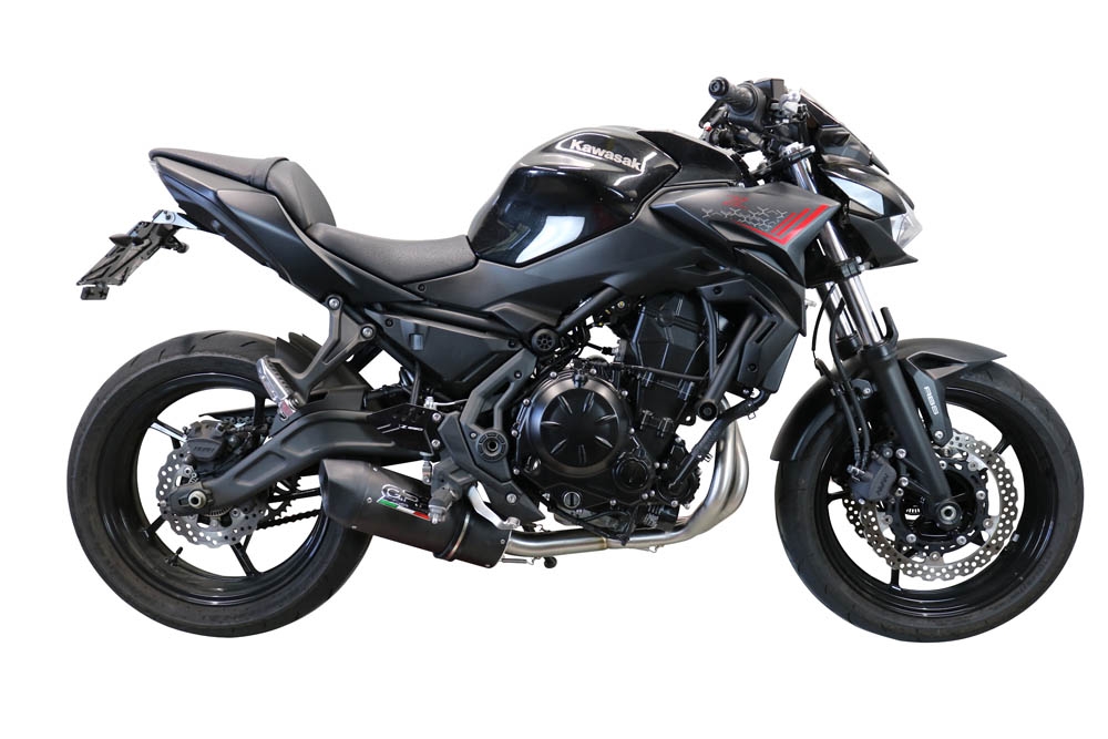 Esapament GPR compatibil cu Kawasaki Z 650 2017 Sistem complet de evacuare legal omologat, inclusiv db killer și catalizator detașabil,Furore Evo4 Nero