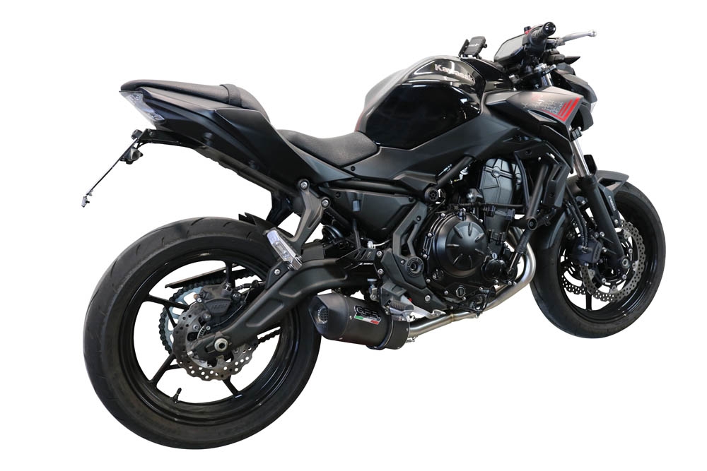 Esapament GPR compatibil cu Kawasaki Z 650 2017 Sistem complet de evacuare legal omologat, inclusiv db killer și catalizator detașabil,Furore Evo4 Nero