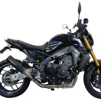 Exhaust compatible with Yamaha Mt-09 2021-2023, M3 Black Titanium, Homologated legal full system exhaust, including removable db killer and catalyst