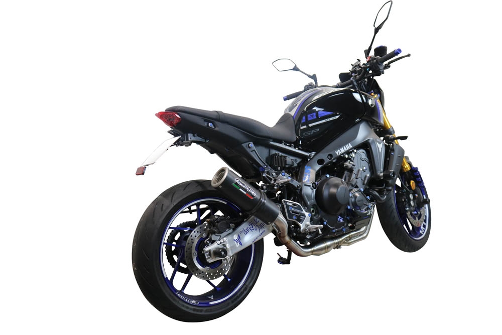 Exhaust compatible with Yamaha Mt-09 2021-2023, M3 Black Titanium, Homologated legal full system exhaust, including removable db killer and catalyst