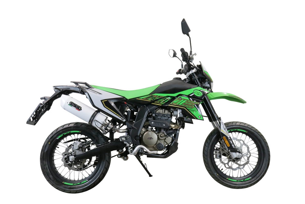 Exhaust compatible with KL MOTOR KXE 125 2022-2023, Albus Evo4, Homologated legal slip-on exhaust including removable db killer, link pipe and catalyst