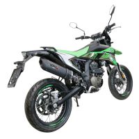 Exhaust compatible with KL MOTOR KXE 125 2022-2023, Furore Evo4 Nero, Homologated legal slip-on exhaust including removable db killer, link pipe and catalyst
