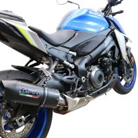 Exhaust compatible with Suzuki Gsx-S 1000 F 2017-2020, Furore Evo4 Nero, Homologated legal slip-on exhaust including removable db killer and link pipe