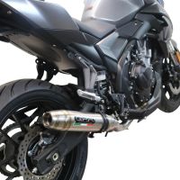 Exhaust compatible with Voge 500R 2021-2024, Deeptone Inox, Homologated legal slip-on exhaust including removable db killer and link pipe