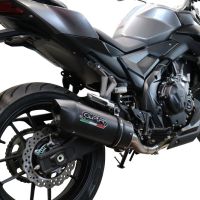 Exhaust compatible with Voge 500DSX 2021-2024, Furore Evo4 Nero, Homologated legal slip-on exhaust including removable db killer and link pipe