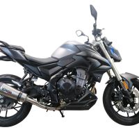 Esapament GPR compatibil cu Voge 500DS 2021 Evacuare slip-on omologata, inclusiv db killer detașabil și cot de legătură,New Grand Prix Evo Titanium