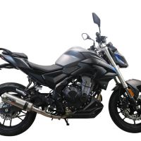Exhaust compatible with Voge 500DS 2021-2024, M3 Inox , Racing slip-on exhaust including link pipe
