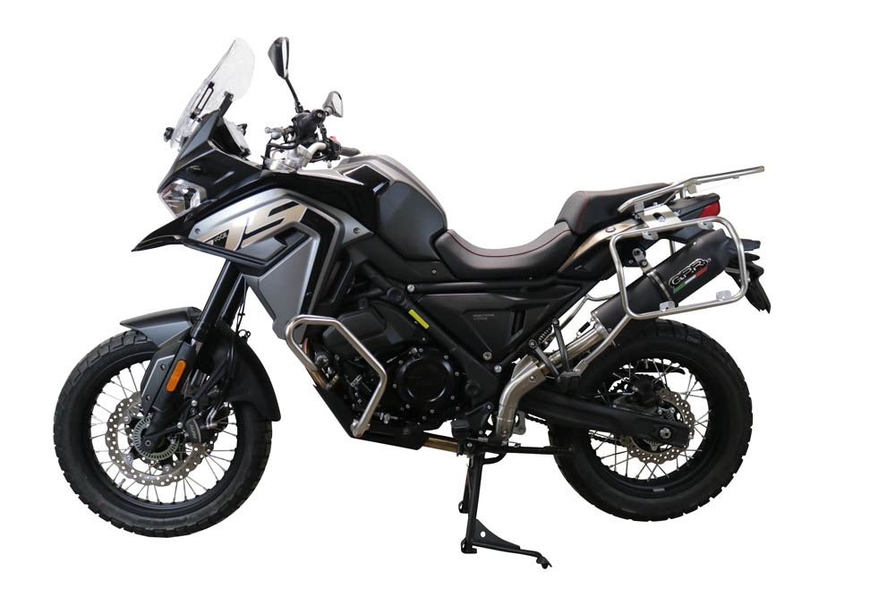 Exhaust compatible with Voge 650DSX 2021-2024, Furore Evo4 Nero, Homologated legal slip-on exhaust including removable db killer, link pipe and catalyst