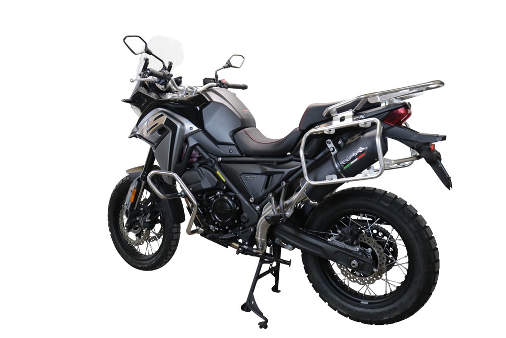 Exhaust compatible with Voge 650DSX 2021-2024, Furore Evo4 Nero, Homologated legal slip-on exhaust including removable db killer, link pipe and catalyst