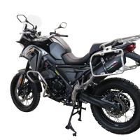 Exhaust compatible with Voge 650DSX 2021-2024, Furore Evo4 Nero, Homologated legal slip-on exhaust including removable db killer, link pipe and catalyst