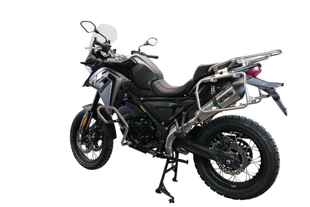 Esapament GPR compatibil cu Voge 650DSX 2021 Evacuare slip-on omologata, inclusiv db killer detașabil, cot de legătură și catalizator,New Grand Prix Evo Titanium