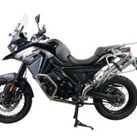 Exhaust compatible with Voge 650DSX 2021-2024, Satinox , Homologated legal slip-on exhaust including removable db killer, link pipe and catalyst