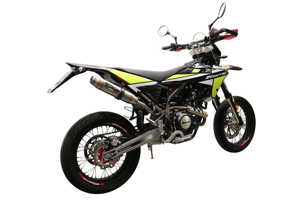 Exhaust compatible with Fantic Motor XEF 125 2021-2023, Albus Evo4, Homologated legal slip-on exhaust including removable db killer and link pipe