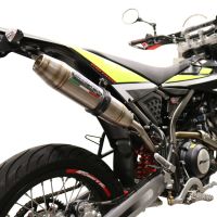 Exhaust compatible with Fantic Motor XEF 125 2021-2023, Albus Evo4, Homologated legal slip-on exhaust including removable db killer and link pipe
