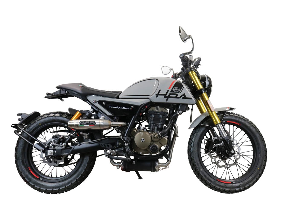 Exhaust compatible with F.B. Mondial Hps 125 2021-2023, Deeptone Inox, Racing full system exhaust