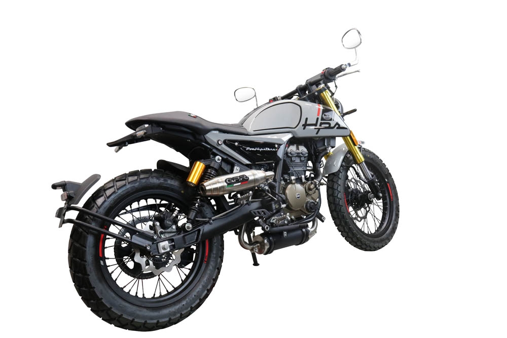 Exhaust compatible with F.B. Mondial Hps 125 2021-2023, Deeptone Inox, Racing full system exhaust