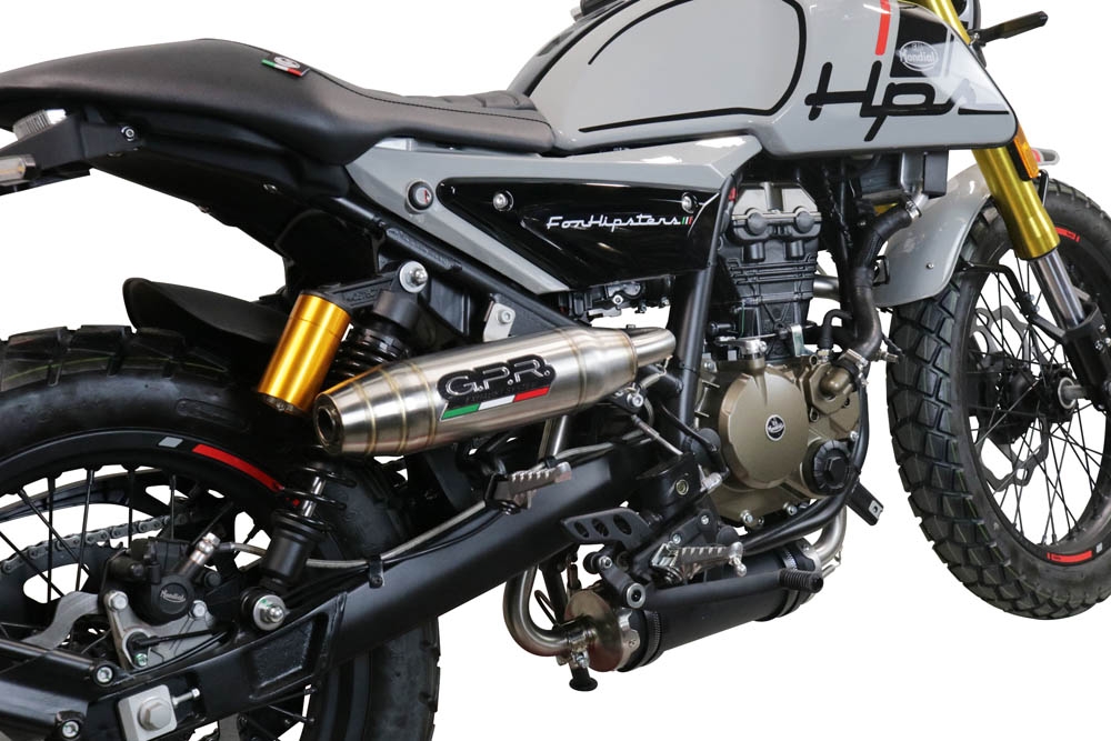 Exhaust compatible with F.B. Mondial Hps 125 2021-2023, Deeptone Inox, Racing full system exhaust