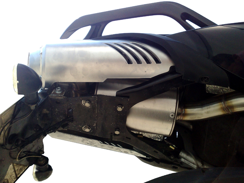 Exhaust compatible with Yamaha Fz6 600-Fazer S1-S2 2004-2013, Alluminio Ghost, Homologated legal slip-on exhaust including removable db killer and link pipe