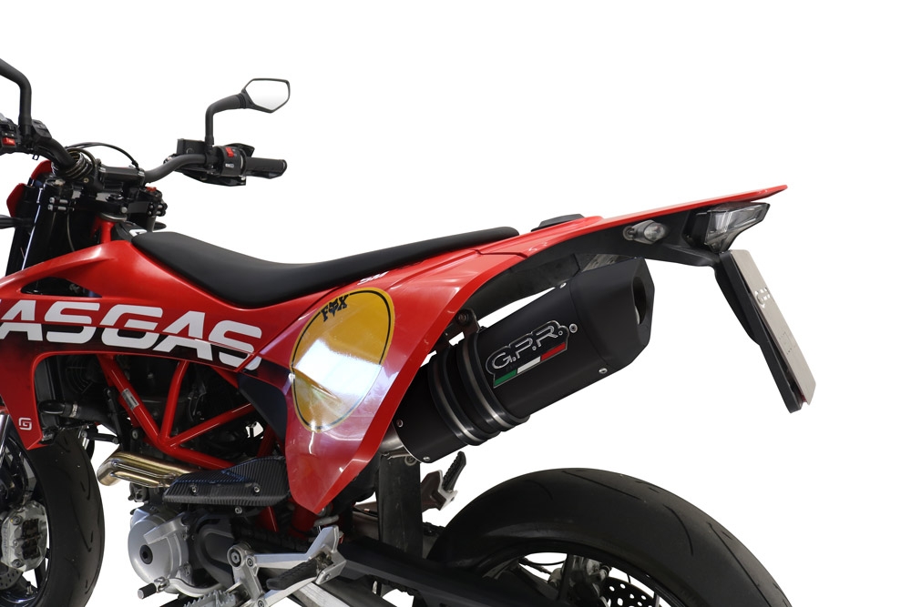 Esapament GPR compatibil cu Gas Gas SM 700 2023 Evacuare slip-on omologata, inclusiv db killer detașabil, cot de legătură și catalizator,Furore Evo4 Nero