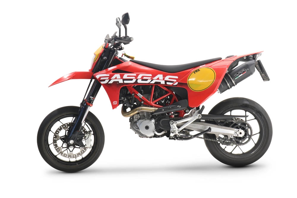 Esapament GPR compatibil cu Gas Gas SM 700 2023 Evacuare slip-on omologata, inclusiv db killer detașabil, cot de legătură și catalizator,Furore Evo4 Nero