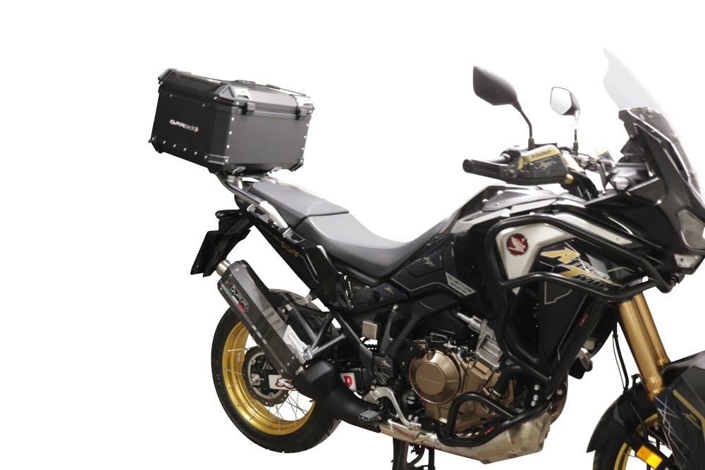 Top case GPR TECH  Honda Crf 1100 L Africa Twin 2020/2024 e5 Zwart Topcase din aluminiu, culoare neagră, cu placă specifică inclusă Capacitate 35 litri.