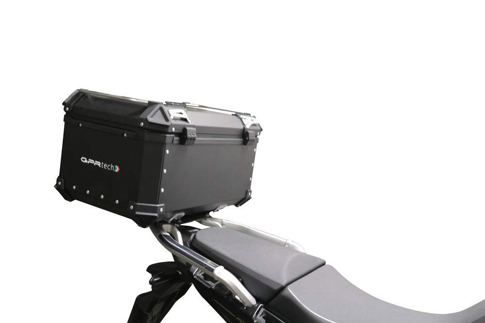 Top case GPR TECH  Honda Crf 1100 L Africa Twin 2020/2024 e5 Zwart Topcase din aluminiu, culoare neagră, cu placă specifică inclusă Capacitate 35 litri.
