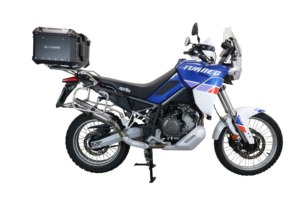 Top case GPR TECH  Aprilia Tuareg 660 2021/2024 e5 Zwart Topcase din aluminiu, culoare neagră, cu placă specifică inclusă Capacitate 45 litri.