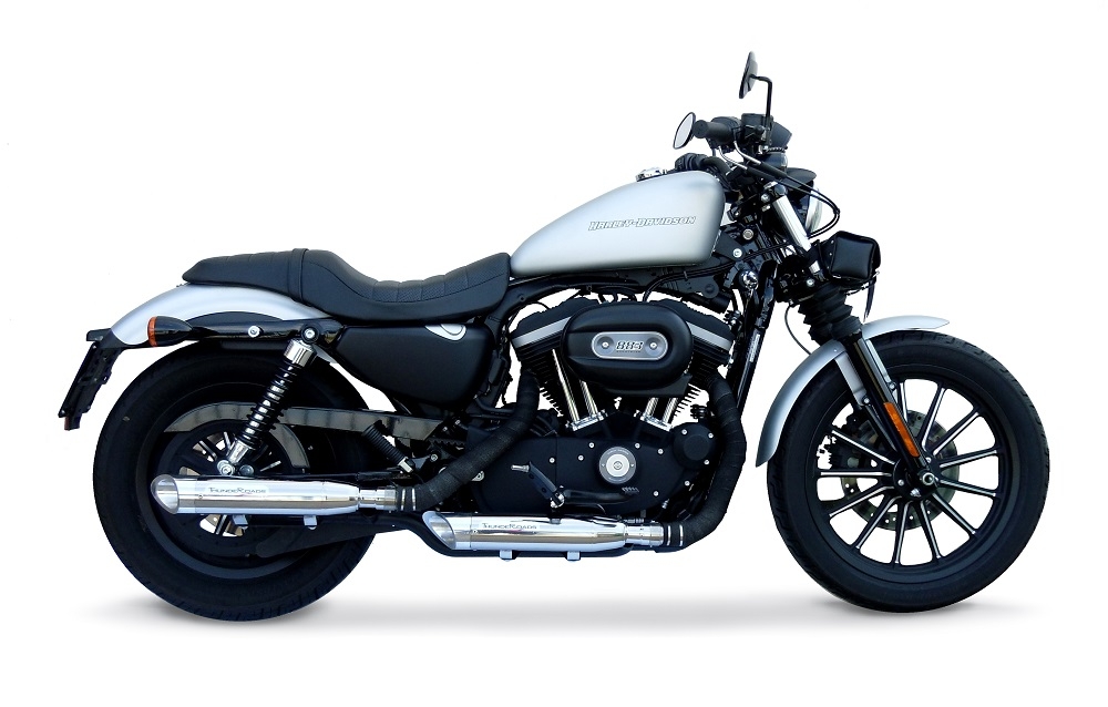 Esapament GPR compatibil cu Harley Davidson Sportster 1200 2010 Evacuare cu dublă omologare legală, inclusiv db killers și coturi de legătură detașabile,Slash Inox