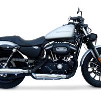 Esapament GPR compatibil cu Harley Davidson Sportster 1200 2010 Evacuare cu dublă omologare legală, inclusiv db killers și coturi de legătură detașabile,Slash Inox