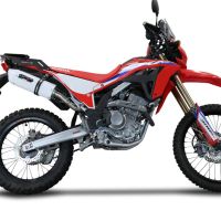 Exhaust compatible with Honda Crf 300 L - Rally 2021-2024, Albus Ceramic, Racing slip-on exhaust, including link pipe and removable db killer