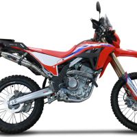 Exhaust compatible with Honda Crf 300 L - Rally 2021-2024, Deeptone Inox, Racing slip-on exhausts including link pipe and removable db killer
