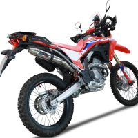 Exhaust compatible with Honda Crf 300 L - Rally 2021-2024, Deeptone Inox, Racing slip-on exhausts including link pipe and removable db killer