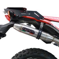 Exhaust compatible with Honda Crf 300 L - Rally 2021-2024, Deeptone Inox, Racing slip-on exhausts including link pipe and removable db killer