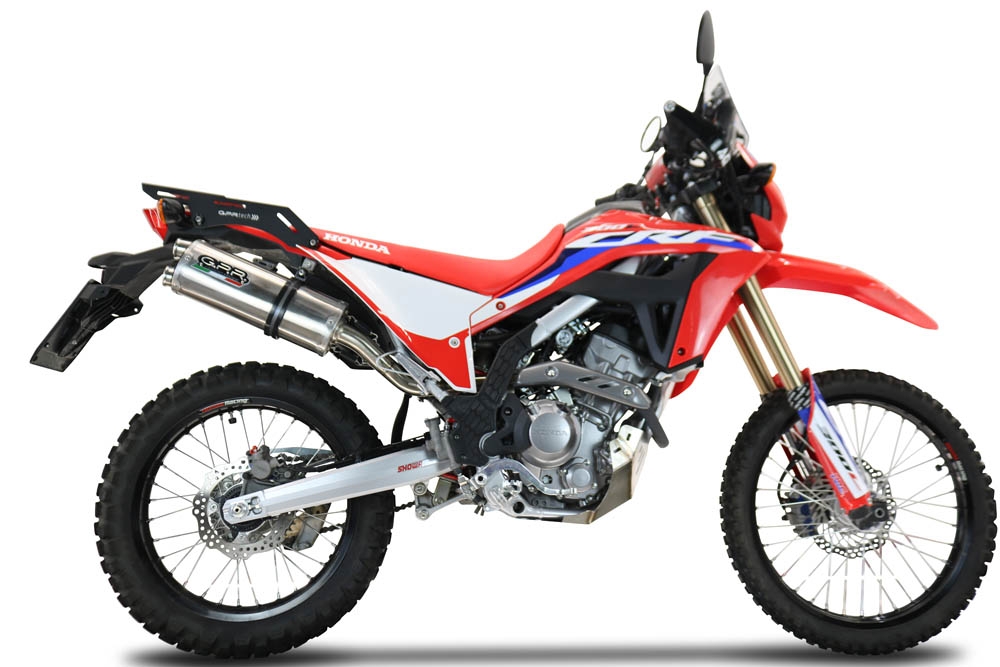 Esapament GPR compatibil cu Honda Crf 300 L - Rally 2021 Evacuări slip-on de curse, inclusiv cot de legătură și db killer detașabil,Dual Inox