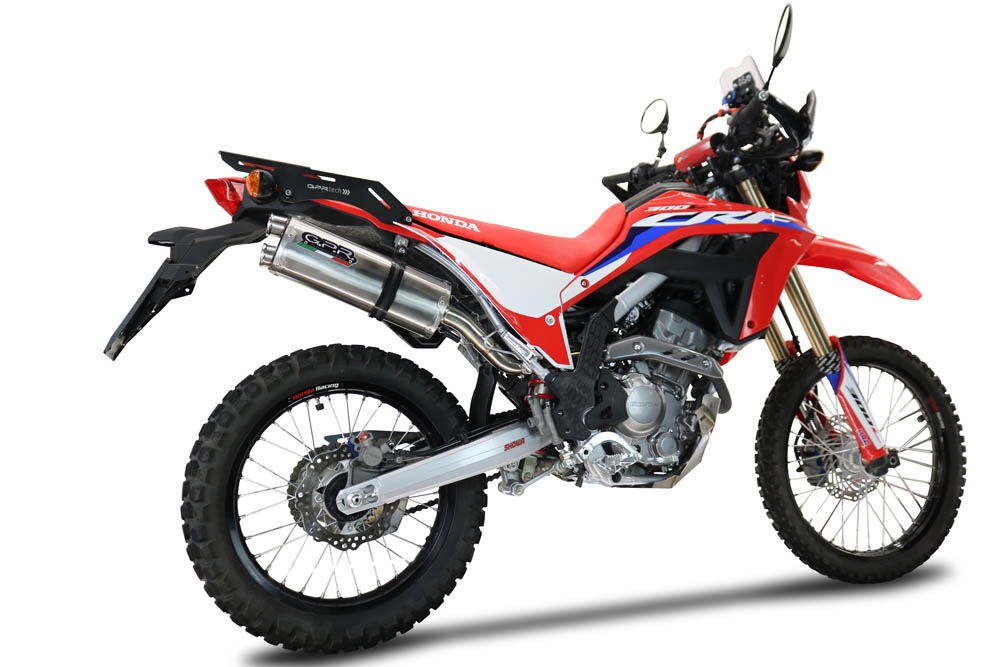 Esapament GPR compatibil cu Honda Crf 300 L - Rally 2021 Evacuări slip-on de curse, inclusiv cot de legătură și db killer detașabil,Dual Inox